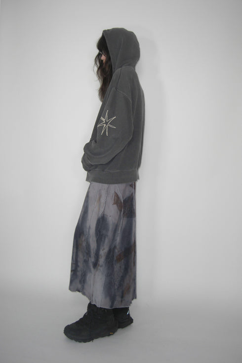 Mayte × Cycle ECHO STAR WASHED ZIP-UP HOODIE -CHARCOAL-